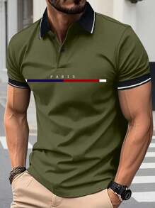 Zomerse poloshirts voor heren, T-shirts met korte mouwen, kleurrijke strepen, Parijse prints, golf- en tennissportkleding, casual kleding voor de sportschool, sportkleding voor buiten, basketbal, voetbal, rugby, sportschool.