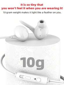 全新有线耳机 3.5 毫米白色入耳式立体声耳机，低音强劲，音质出色，适用于安卓系统 - 白色 - 查看 7