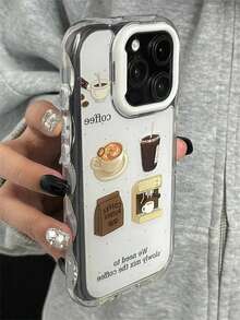 Aesthetic Coffee Phone Case Compatible With IPhone16 15 14 13 12 Pro Max 11 Lovely Shockproof Phone Cover For Girl Gift - Coffee - View 3