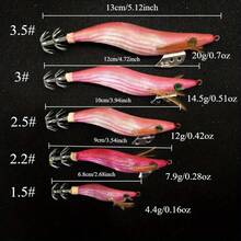 1 pieza Cebo de pesca de camarón, jig luminoso de calamar, gancho, cebo artificial duro de camarón y gamba