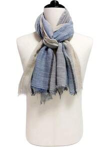 Color Block Summer Scarf For Men Long Neck Wraps Shawl Urbanstyle Scarf Gift For Men - Graybluekhaki - View 3