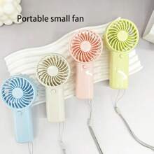 1pc Portable Single-Speed Mini Fan With Hanging Strap, Back To School Gift, Outdoor Party Favor, (Batteries Not Included)