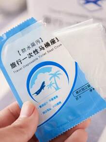 50 Stücke Einweg PVC Toilettendeckelüberzüge, einfache und transparente einzeln verpackte Toilettendeckelüberzüge für Sommerreisen und Badezimmerdekoration