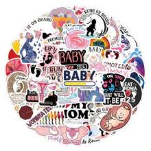55 pezzi Adesivi per gravidanza, adesivi estetici motivazionali per scrapbooking, diario, computer portatile, paraurti, skateboard, bottiglie d'acqua, computer, telefono, cartone animato, elmetto, auto - Multicolore - Visualizzare 1