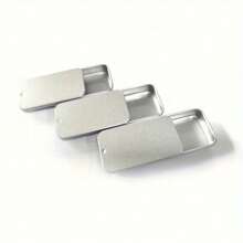1PC Push-Pull Sliding Lid Tin Box - Mini Airtight Container For Candy/Lip Balm/Pills, Vintage Metal Storage Jar