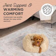 Best Friends By Sheri Lounge Bed Calming Faux Fur Dog Bed, Gray, Large, 36 X 27