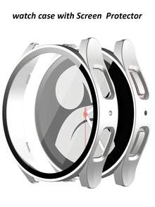 兼容三星 Galaxy Watch 4、5、6 和 7（44 毫米和 40 毫米）。这款二合一保护壳采用防震防刮的硬质 PC 材料，并配有钢化玻璃屏幕保护膜。男女皆宜，时尚运动，佩戴舒适，触控灵敏。 - 銀色 - 查看 1