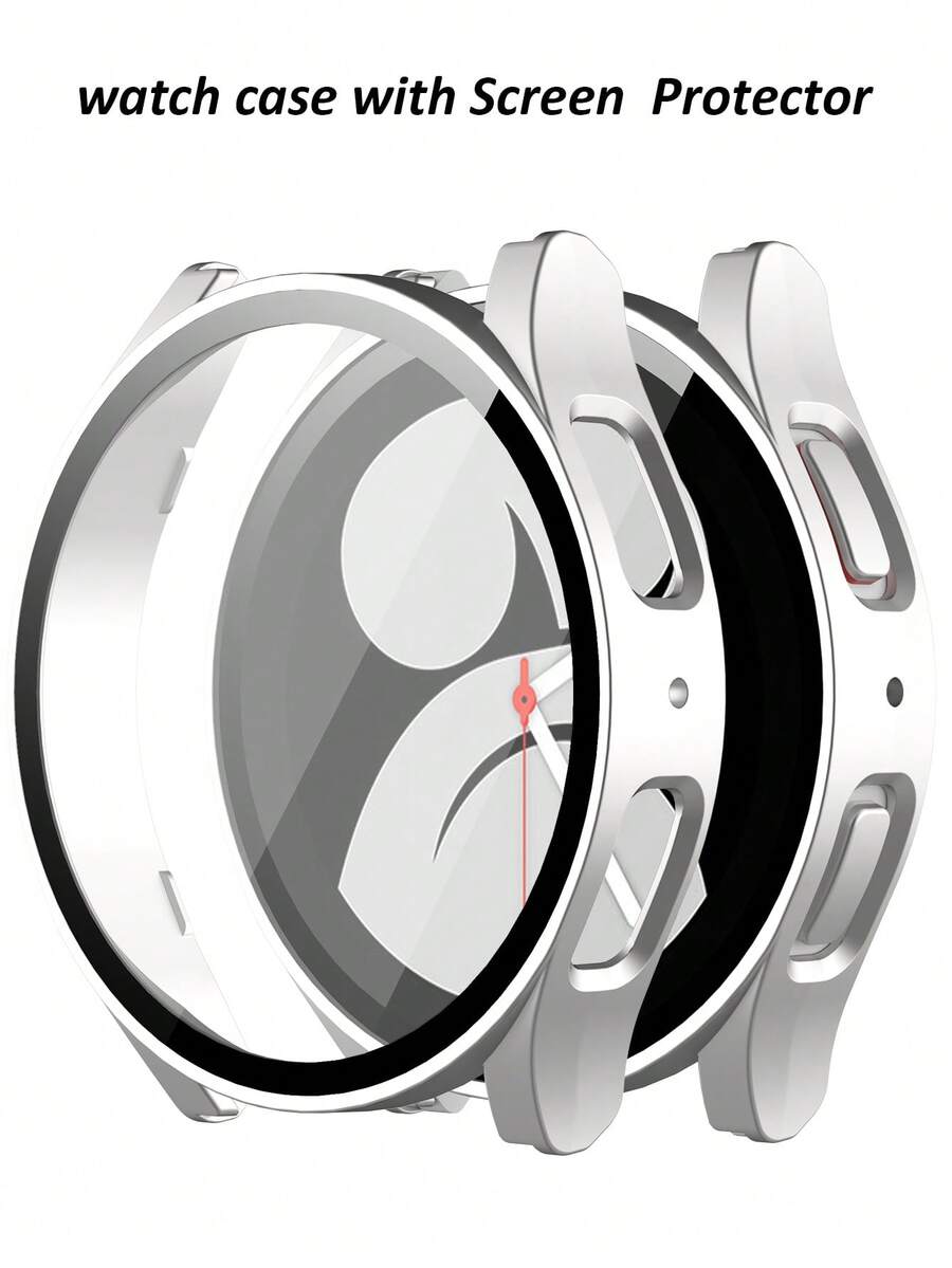 兼容三星 Galaxy Watch 4、5、6 和 7（44 毫米和 40 毫米）。这款二合一保护壳采用防震防刮的硬质 PC 材料，并配有钢化玻璃屏幕保护膜。男女皆宜，时尚运动，佩戴舒适，触控灵敏。 - 銀色 - 查看 1