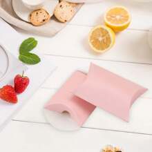 50PCS Paper Gift Pillow Boxes Candy Chocolate Gift Packing Wrap Pouch Pie Bags For Wedding Birthday Baby Shower Party