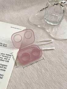 1PC/2PCS/5PCS Retro Chic Candy Color Mini Contact Lens Case Color Contact Lens Case Set With Mirror Compact Portable Immersion Storage Set Eye Contact Lens Color Contact Lens Case