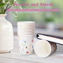 [50/100/200/300 chiếc] Cốc giấy hoa dại 3oz, cỡ nhỏ, dung tích 86ml, dùng một lần trong nhà vệ sinh, cốc tráng miệng, cốc cà phê espresso, cốc nước dùng một lần, thích hợp cho tiệc tùng, dã ngoại, tiệc nướng BBQ, du lịch và sự kiện. - Nhiều màu - Xem 6