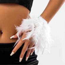 Manguitos de uñas falsos especializados, mangas de plumas de organza, diseño de manguitos de princesa, accesorios de moda y sencillos para fotografía
