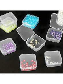 1/10/20 Stücke Kunststoff Perlen Aufbewahrungsbox, transparente Box mit Scharnier-Deckel, verwendet für DIY Kleinteile, Basteleien, Schmuck, Hardware, Visitenkarten, Spielfiguren, transparente Organizer Box für Frauen, Aufbewahrung, Reiseutensilien, Geschenke, Rückkehr zur Schule