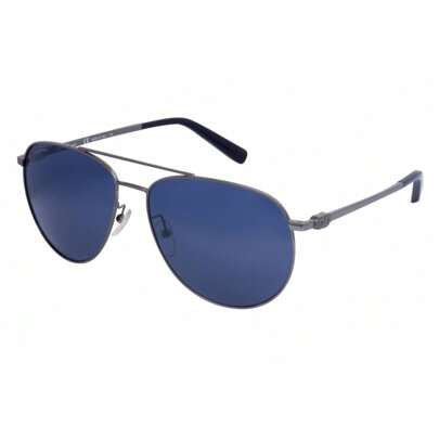 Salvatore Ferragamo Mens Aviator Metal Dark Gunmetal Sunglasses With Blue Lens Salvatore Ferragamo SF157S 015