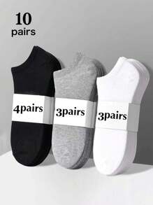 10/15 Paar Herren Socken in Schwarz, Weiß, Grau, atmungsaktiv, feuchtigkeitsableitend, bequem, Bootsocken, unisex, geeignet für den täglichen Gebrauch, Outdoor, Sport, ganzjährig