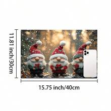 1 Pack Of 3 Santa Claus, Snowman And Snowflake Printed Silicone Coffee Drink Coasters, Anti-Slip & Super Absorbent Washable Drainage Mats For Countertop, Kitchen, Dining Table, Holiday Decor
