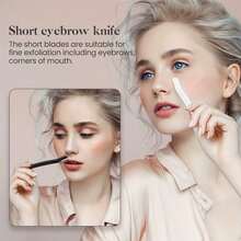 4pcs High-Quality Eyebrow Razor Set With Guard, Suitable For Beginners, Men & Women, Beauty Tool Kit, Micro-Blade, Anti-Scratch, For Commercial And Home Use - White - View 5