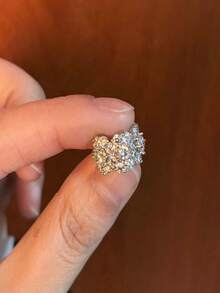 1pc Rhinestones Unique Design High-End Micro-Inlaid Zirconia Copper Material Ear Clip No Piercing Ear Cuff Earrings For Women