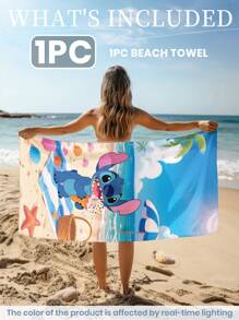Disney Disney Beach Towel, Swim Towel, Bath Towel, Fashion Style Beach Towel, Super Absorbent Bath Towel For Bathroom, Swimming, Fitness, Yoga, Soft And Comfortable Microfiber Towel, Lightweight And Portable, Wind And Sun Protection, Sandproof For Summer Travel, Vacation Holiday Bathroom Decor, Available With Or Without Storage Bag, Recommend Regular Sizes And Larger Sizes, (35*75cm Small Size Towel,150cm Or Above Recommended)