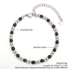 1pc Stretch Stainless Steel Bracelets Gold Sliver Color 2MM 5MM 8MM Stacked Ball Beaded Bracelet For Women Men Jewelry