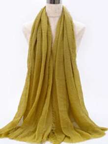 1pc Women's Solid Pleated Basic Classic Plain Headscarf Hijab Wrap Abaya Accessories - Pleated Cotton and Linen - View 18