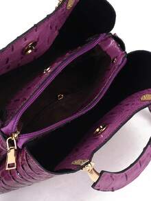 Elegant Crocodile Print Small Handbag, Fashionable Single-Shoulder Crossbody Wallet For Ladies, High-End Small Handbag With Multiple Compartments For Daily Use - Màu tím - Xem 5