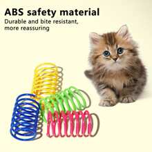 4pcs Colorful Plastic Spring Bouncing Cat Toys