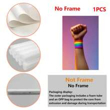 1 Piece, Pride Day, LGBT Artists Hold Rainbow Bracelets And Clench Their Fists Against Neutral Backgrounds, Modern Frameless Art Decoration Painting, Printed Posters Mural, Waterproof Canvas,Suitable For Home, Office, Bedroom, Living Room, Study, Bathroom, Bar, Wall Arts And Home Decoration, Is An Ideal Holiday Gift