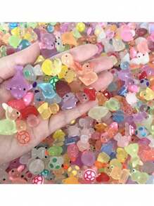5/10/25/50 Pcs Glow-In-The-Dark Mini Blind Bags, ABS Luminous Animal & Mushroom Figurines, Mysterious Gift Bags For Aquarium, Toy House, Fairy Garden Decor, Home Decor, Party Favors, Easter, Back To School, Filler For Gift Bags, Surprise Blind Bags (Random Styles)