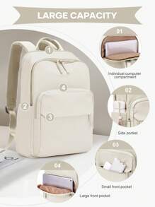 Mochila para Laptop de Lazer, Cabe Notebook de 14 Polegadas, Mochila Escolar de Grande Capacidade para Estudantes do Ensino Médio e Fundamental, Mochila para Computador com Alça de Ombro Flexível, Mochila Escolar à Prova d'Água, Mochila de Viagem Casual com Múltiplas Camadas, Mochila à Prova d'Água para Viagem Meninos e Meninas, Mochila Casual Leve, Pasta Escolar para o Ensino Fundamental, Mochilas Escolares para Adolescentes Meninos e Meninas Estudantes, Opção de 4 Cores