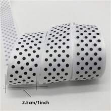 1 buah Pita Grosgrain 25mm sepanjang 5 yard Motif Polkadot untuk Hiasan Rambut Pesta Natal Pernikahan Dekorasi DIY Pembungkus Kado - Pilih warna - View 2