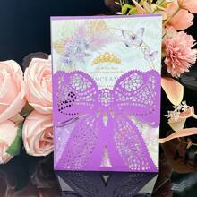 25 piezas de tarjetas de invitación con mariposas cortadas por láser, decoraciones para bodas, compromisos, matrimonios, bautizos y bautismos, tarjetas de felicitación, tarjetas de aniversario (excluye páginas interiores y sobres)