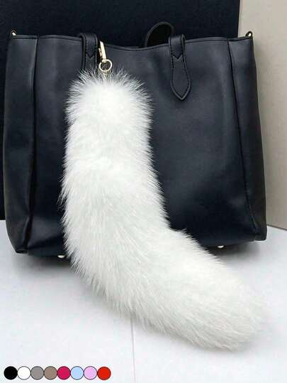 Nouveau porte-clés personnalisé avec queue de renard, pendentif avec queue, porte-clés mignon en fausse fourrure de queue de renard, accessoire de sac, cadeau pour la Saint-Valentin, les vacances (couleur aléatoire)