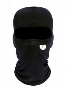 1pc Heart Print Ski Mask Balaclava Face Mask For Men Women UV Protection Windproof Scarf For Snowboard Motorcycle
