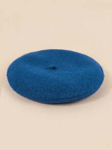 1pc Unisex Kids Y2K Style Solid Color Lightweight Breathable Fashion Beret Hat, Suitable For Casual Wear - Beret - View 12