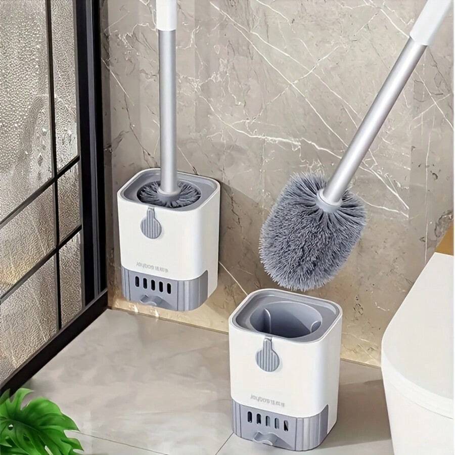 Toilet Bowl Brush And Holder 1 Pack Long Handle Toilet Brush For Bathroom With Freestanding Ventilated Holder Wall Mountable Flexible Toilet Brush Set For Cleaning The Toilet White - 白色 - 查看 1
