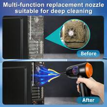 Compressed Air Duster, Electric Air Duster, Fast Charging, 51000 RPM 4 Speed Cordless Air Blower With LCD Display, Portable Built-In LED Light Air Dusters For Computers Keyboard Cleaner Cordless Air Duster, Replaces Compressed Air Cans