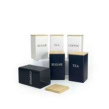 1 pieza Tarros de almacenamiento personalizados y personalizados, organizador de almacenamiento de baño y cocina, dispensador de café, set de botellas de medicina para té, especias, café. - Blanco - Ver 4