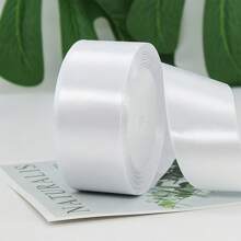 1 Roll Of 22 Meters, White Packaging Ribbon Bow, Colored Ribbon, Polyester Ribbon, Gift Box Silk Ribbon, Jacquard Ribbon