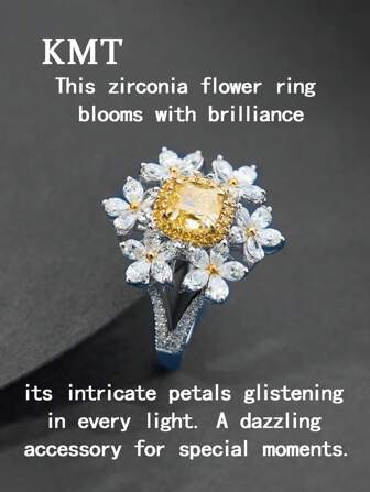 1pc Elegant Floral Luxury Women's Wedding Ring