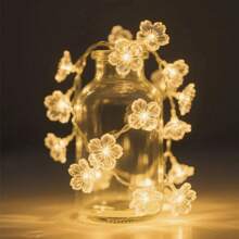 Solar Energy, Simulation, Night Light, Cherry Blossom, Light String, Outdoor, Waterproof, Flower, Resin, Decorative Light