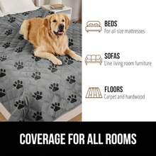 Waterproof Dog Bed Cover, Pet Blanket Furniture, Sofa, Couch, Crate, Car, Sofa Throw Essential Cats And Dogs, Tear And Slip Resistant Leakproof Cushion Cover, 40x50 Charcoal - 黑色 - 查看 5