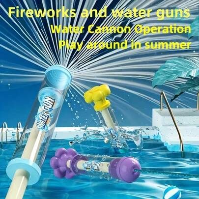 1pc Firework Water Gun, Children's Toy, Large Capacity Pump-Type Water Blaster, Ideal For Beach, Backyard, Garden, Pool, Outdoor Activities, Parties, Water Play, Portable, Party Game, Kids Water Play, Children's Birthday/Holiday Gift (Some Colors Random)