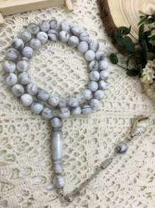 45pcs Acrylic Imitated Resin Shell Pendant Prayer Beads, Suitable For Daily Use Necklace, Bracelet, Tasbih