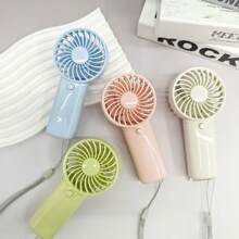 1pc Portable Single-Speed Mini Fan With Hanging Strap, Back To School Gift, Outdoor Party Favor, (Batteries Not Included)