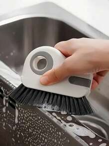 Brosse de nettoyage de rail de fenêtre 2-en-1 - Grattoir détachable pour porte et rebord de fenêtre, nettoyeur de coin de vitre et outil de fente de rebord en plastique