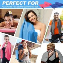 1 pieza/2 piezas Toalla deportiva y de acondicionamiento físico de microfibra de doble cara, de secado rápido, gris claro, absorbente, antiarena, portátil para yoga, natación, senderismo, actividades al aire libre