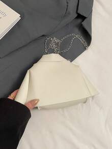 Retro Oily Skin Handbag, Casual Chain Shoulder Bag, Punk Vintage Pockets Decor, Solid Color PU Durable Material, Versatile Shoulder/Crossbody Strap, Halloween/Christmas Gift Bag, Retro Suit Case For Women, Suitable For Dating, Shopping, Travel, Casual Wear