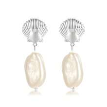 1 Paar 925 Sterling Silber Barock Perle Kunstperle Design Ohrringe, Luxus Geschenkverpackung