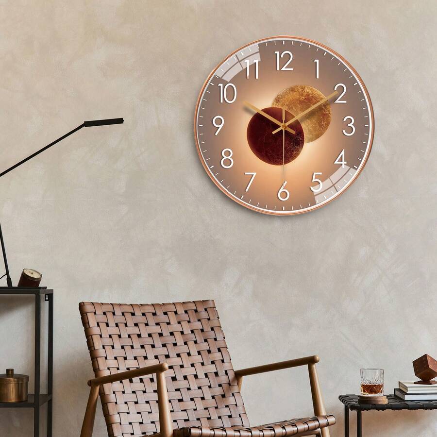 1 件 8-10 英寸轻质豪华塑料挂钟，电池供电，静音无滴答声，适用于客厅、卧室、厨房、餐厅、美学装饰、节日礼物（不含电池）